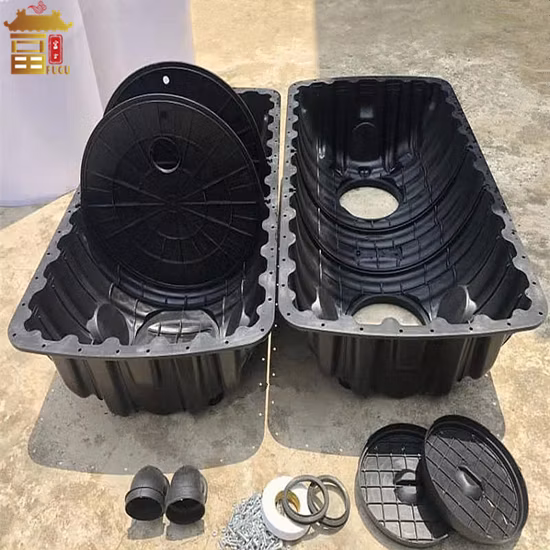 Fosse septique anaérobie à trois chambres en HDPE domestique souterrain Bio digesteur